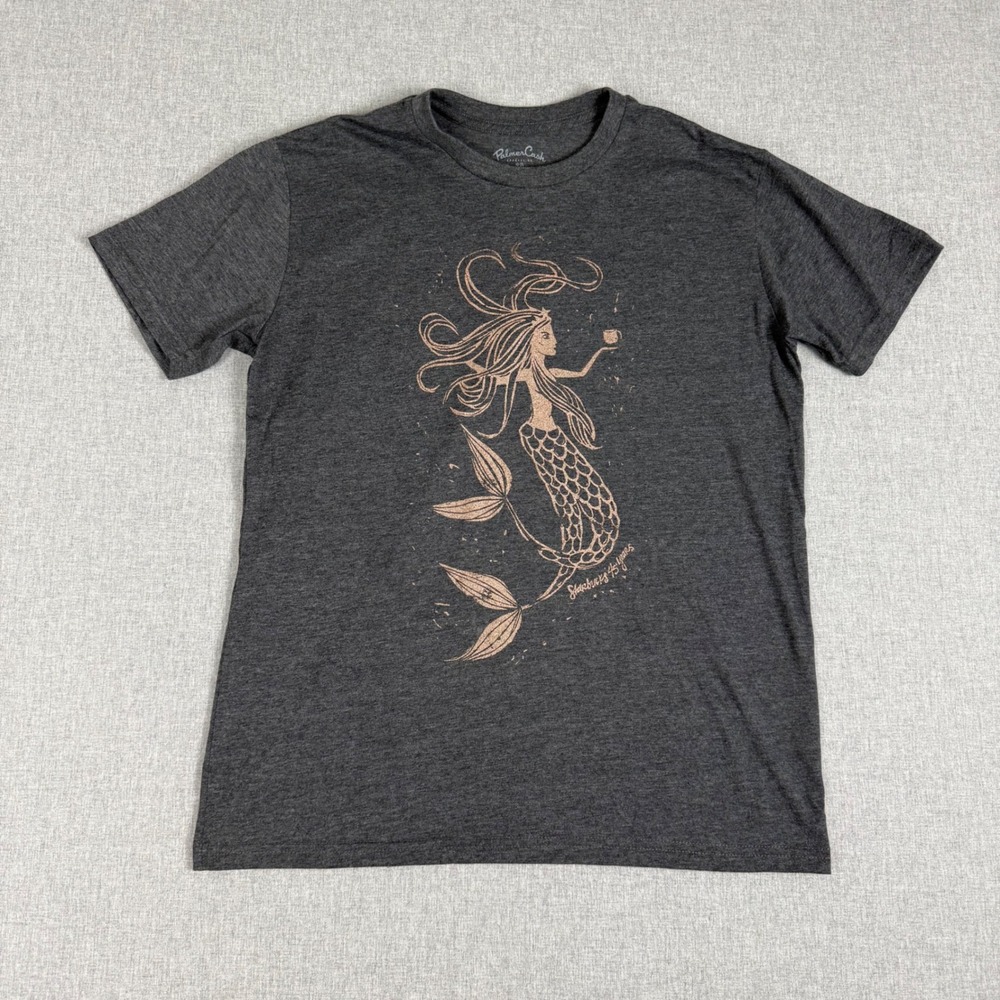 Palmer Cash Starbucks Reserve 45 Years Mermaid T-Shirt Small Gray Graphic Tee